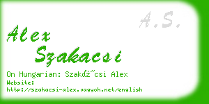 alex szakacsi business card